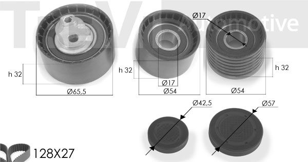 TREVI AUTOMOTIVE paskirstymo diržo komplektas KD1245